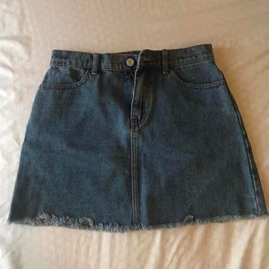 brandy melville frayed jean skirt